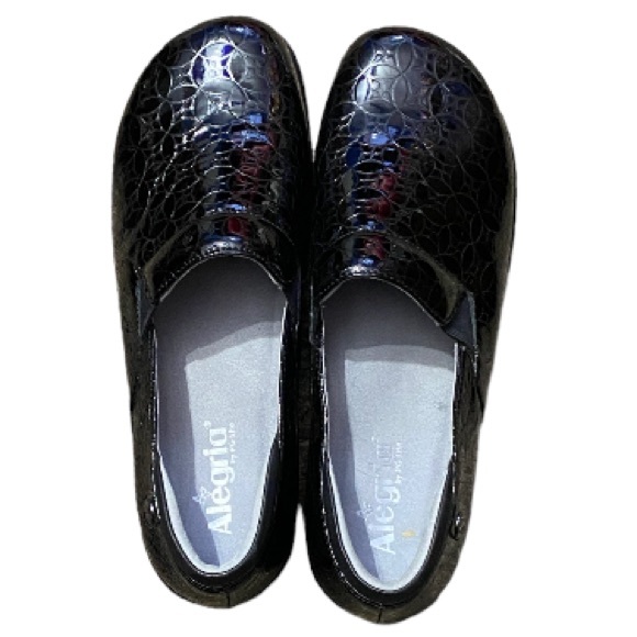 Alegria Women Keli Leather Flutter Black Slip
On Clogs Shoes Floral Tooled 43 - Picture 5 of 12